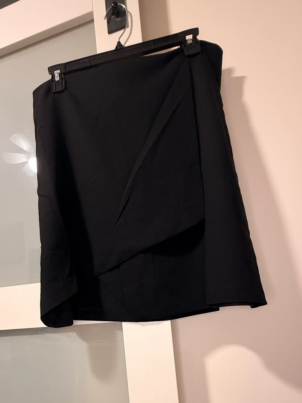 BCBGMaxAzria Black Asymmetrical Wrap Skirt